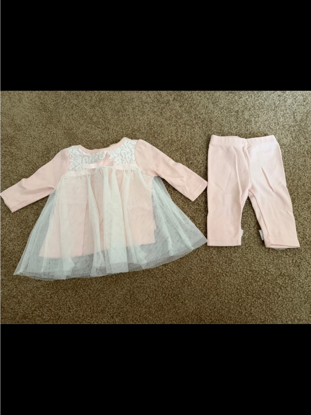 Nicole Miller Pink and White Tulle Baby Matching Set